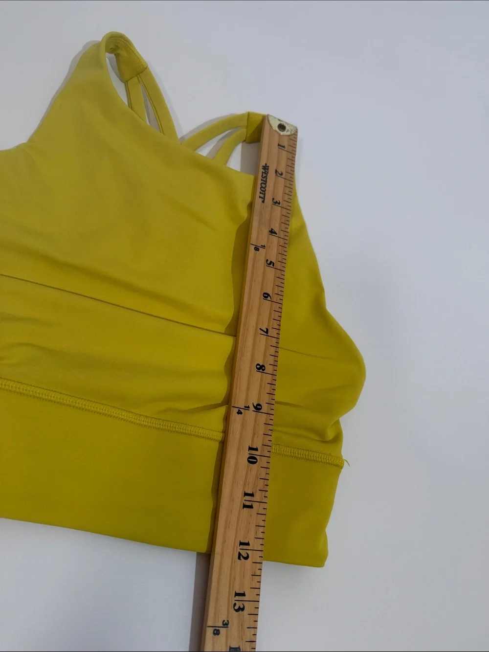 Lululemon Sports Bra Size 4 High Neck Cross Back Citron Yellow Color